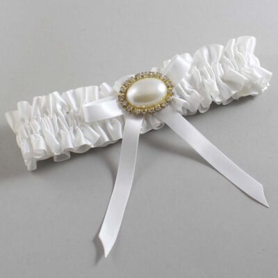 White Satin Wedding Garter / White Wedding Garters / Wedding Garter / Custom Wedding Garter / Bridal Garter / Prom Garter / Linda Joyce Couture / Personalized Garter / Personalized Wedding Garter / Personalized Prom Garter