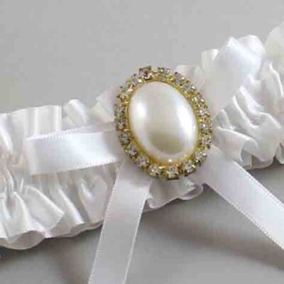 White Satin Wedding Garter / White Wedding Garters / Wedding Garter / Custom Wedding Garter / Bridal Garter / Prom Garter / Linda Joyce Couture / Personalized Garter / Personalized Wedding Garter / Personalized Prom Garter