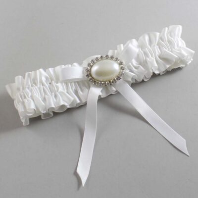 White Satin Wedding Garter / White Wedding Garters / Wedding Garter / Custom Wedding Garter / Bridal Garter / Prom Garter / Linda Joyce Couture / Personalized Garter / Personalized Wedding Garter / Personalized Prom Garter