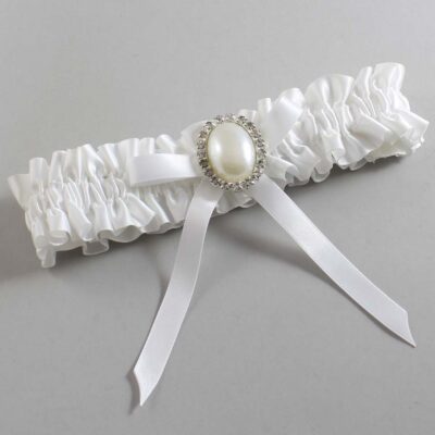 White Satin Wedding Garter / White Wedding Garters / Wedding Garter / Custom Wedding Garter / Bridal Garter / Prom Garter / Linda Joyce Couture / Personalized Garter / Personalized Wedding Garter / Personalized Prom Garter