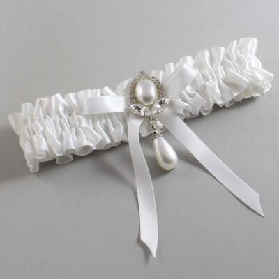 White Satin Wedding Garter / White Wedding Garters / Wedding Garter / Custom Wedding Garter / Bridal Garter / Prom Garter / Linda Joyce Couture / Personalized Garter / Personalized Wedding Garter / Personalized Prom Garter