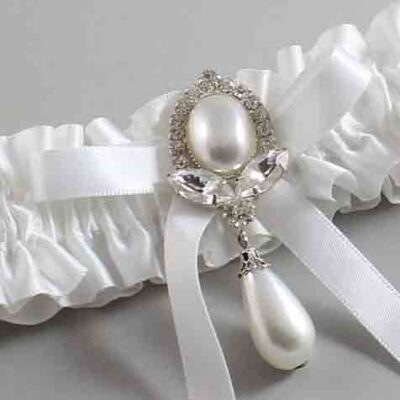 White Satin Wedding Garter / White Wedding Garters / Wedding Garter / Custom Wedding Garter / Bridal Garter / Prom Garter / Linda Joyce Couture / Personalized Garter / Personalized Wedding Garter / Personalized Prom Garter