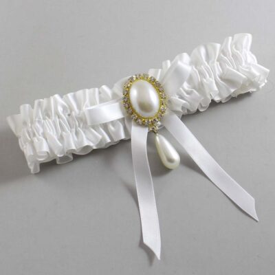 White Satin Wedding Garter / White Wedding Garters / Wedding Garter / Custom Wedding Garter / Bridal Garter / Prom Garter / Linda Joyce Couture / Personalized Garter / Personalized Wedding Garter / Personalized Prom Garter