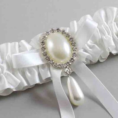 White Satin Wedding Garter / White Wedding Garters / Wedding Garter / Custom Wedding Garter / Bridal Garter / Prom Garter / Linda Joyce Couture / Personalized Garter / Personalized Wedding Garter / Personalized Prom Garter