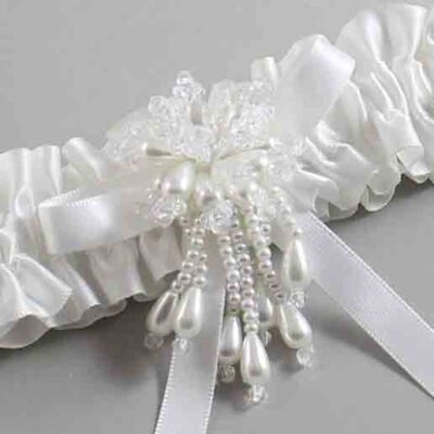 White Satin Wedding Garter / White Wedding Garters / Wedding Garter / Custom Wedding Garter / Bridal Garter / Prom Garter / Linda Joyce Couture / Personalized Garter / Personalized Wedding Garter / Personalized Prom Garter
