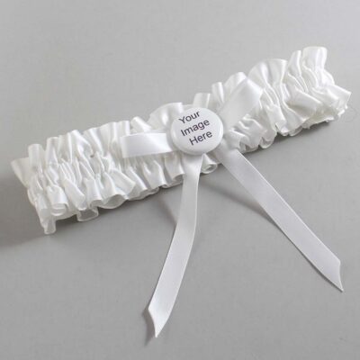 White Satin Wedding Garter / White Wedding Garters / Wedding Garter / Custom Wedding Garter / Bridal Garter / Prom Garter / Linda Joyce Couture / Personalized Garter / Personalized Wedding Garter / Personalized Prom Garter