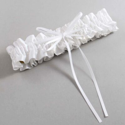 White Satin Wedding Garter / White Wedding Garters / Wedding Garter / Custom Wedding Garter / Bridal Garter / Prom Garter / Linda Joyce Couture / Personalized Garter / Personalized Wedding Garter / Personalized Prom Garter