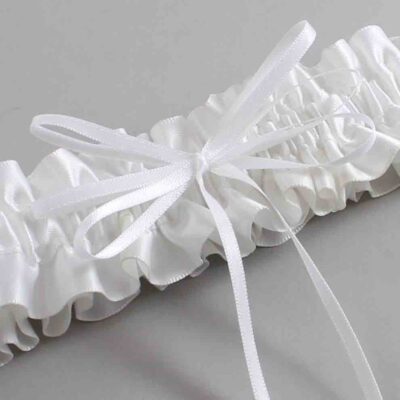 White Satin Wedding Garter / White Wedding Garters / Wedding Garter / Custom Wedding Garter / Bridal Garter / Prom Garter / Linda Joyce Couture / Personalized Garter / Personalized Wedding Garter / Personalized Prom Garter
