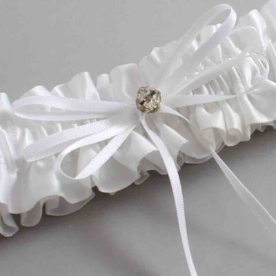 White Satin Wedding Garter / White Wedding Garters / Wedding Garter / Custom Wedding Garter / Bridal Garter / Prom Garter / Linda Joyce Couture / Personalized Garter / Personalized Wedding Garter / Personalized Prom Garter