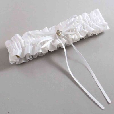 White Satin Wedding Garter / White Wedding Garters / Wedding Garter / Custom Wedding Garter / Bridal Garter / Prom Garter / Linda Joyce Couture / Personalized Garter / Personalized Wedding Garter / Personalized Prom Garter