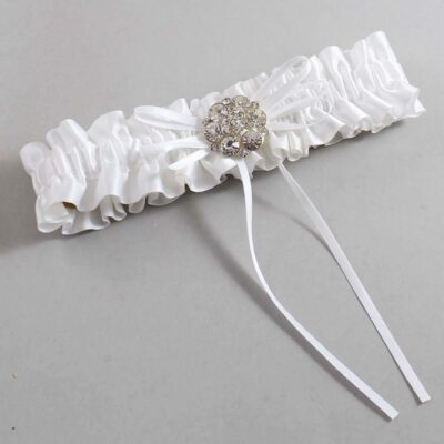 White Satin Wedding Garter / White Wedding Garters / Wedding Garter / Custom Wedding Garter / Bridal Garter / Prom Garter / Linda Joyce Couture / Personalized Garter / Personalized Wedding Garter / Personalized Prom Garter