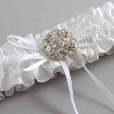 White Satin Wedding Garter / White Wedding Garters / Wedding Garter / Custom Wedding Garter / Bridal Garter / Prom Garter / Linda Joyce Couture / Personalized Garter / Personalized Wedding Garter / Personalized Prom Garter