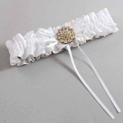 White Satin Wedding Garter / White Wedding Garters / Wedding Garter / Custom Wedding Garter / Bridal Garter / Prom Garter / Linda Joyce Couture / Personalized Garter / Personalized Wedding Garter / Personalized Prom Garter
