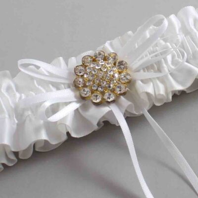 White Satin Wedding Garter / White Wedding Garters / Wedding Garter / Custom Wedding Garter / Bridal Garter / Prom Garter / Linda Joyce Couture / Personalized Garter / Personalized Wedding Garter / Personalized Prom Garter