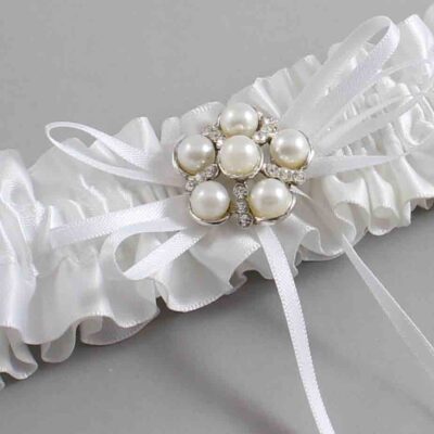 White Satin Wedding Garter / White Wedding Garters / Wedding Garter / Custom Wedding Garter / Bridal Garter / Prom Garter / Linda Joyce Couture / Personalized Garter / Personalized Wedding Garter / Personalized Prom Garter