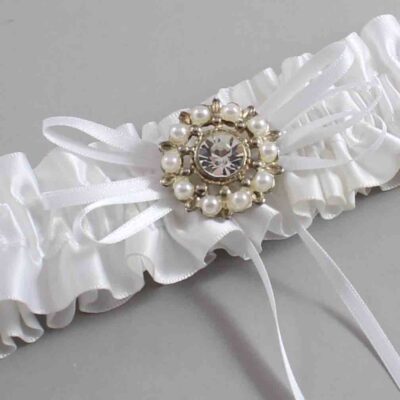 White Satin Wedding Garter / White Wedding Garters / Wedding Garter / Custom Wedding Garter / Bridal Garter / Prom Garter / Linda Joyce Couture / Personalized Garter / Personalized Wedding Garter / Personalized Prom Garter