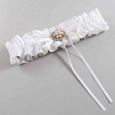 White Satin Wedding Garter / White Wedding Garters / Wedding Garter / Custom Wedding Garter / Bridal Garter / Prom Garter / Linda Joyce Couture / Personalized Garter / Personalized Wedding Garter / Personalized Prom Garter