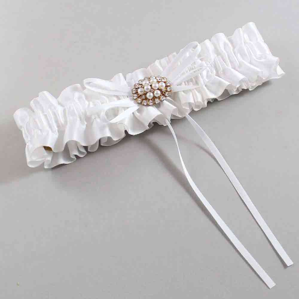 White Satin Wedding Garter / White Wedding Garters / Wedding Garter / Custom Wedding Garter / Bridal Garter / Prom Garter / Linda Joyce Couture / Personalized Garter / Personalized Wedding Garter / Personalized Prom Garter