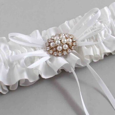 White Satin Wedding Garter / White Wedding Garters / Wedding Garter / Custom Wedding Garter / Bridal Garter / Prom Garter / Linda Joyce Couture / Personalized Garter / Personalized Wedding Garter / Personalized Prom Garter