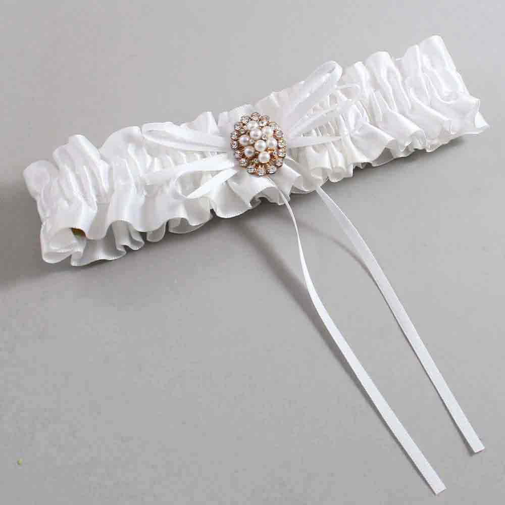 White Satin Wedding Garter / White Wedding Garters / Wedding Garter / Custom Wedding Garter / Bridal Garter / Prom Garter / Linda Joyce Couture / Personalized Garter / Personalized Wedding Garter / Personalized Prom Garter