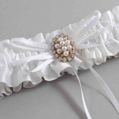 White Satin Wedding Garter / White Wedding Garters / Wedding Garter / Custom Wedding Garter / Bridal Garter / Prom Garter / Linda Joyce Couture / Personalized Garter / Personalized Wedding Garter / Personalized Prom Garter