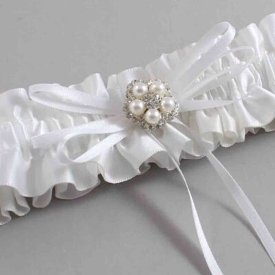 White Satin Wedding Garter / White Wedding Garters / Wedding Garter / Custom Wedding Garter / Bridal Garter / Prom Garter / Linda Joyce Couture / Personalized Garter / Personalized Wedding Garter / Personalized Prom Garter