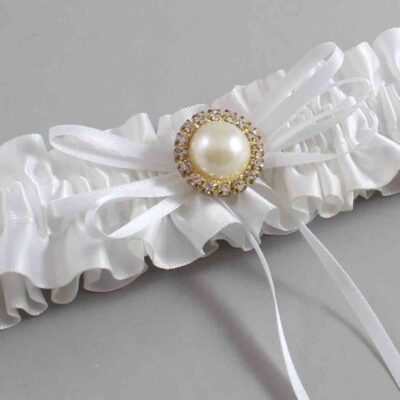 White Satin Wedding Garter / White Wedding Garters / Wedding Garter / Custom Wedding Garter / Bridal Garter / Prom Garter / Linda Joyce Couture / Personalized Garter / Personalized Wedding Garter / Personalized Prom Garter