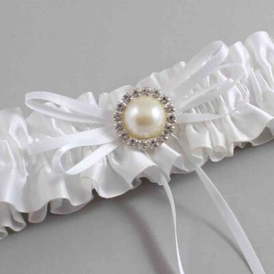 White Satin Wedding Garter / White Wedding Garters / Wedding Garter / Custom Wedding Garter / Bridal Garter / Prom Garter / Linda Joyce Couture / Personalized Garter / Personalized Wedding Garter / Personalized Prom Garter