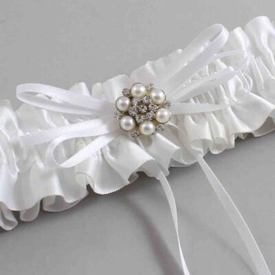 White Satin Wedding Garter / White Wedding Garters / Wedding Garter / Custom Wedding Garter / Bridal Garter / Prom Garter / Linda Joyce Couture / Personalized Garter / Personalized Wedding Garter / Personalized Prom Garter