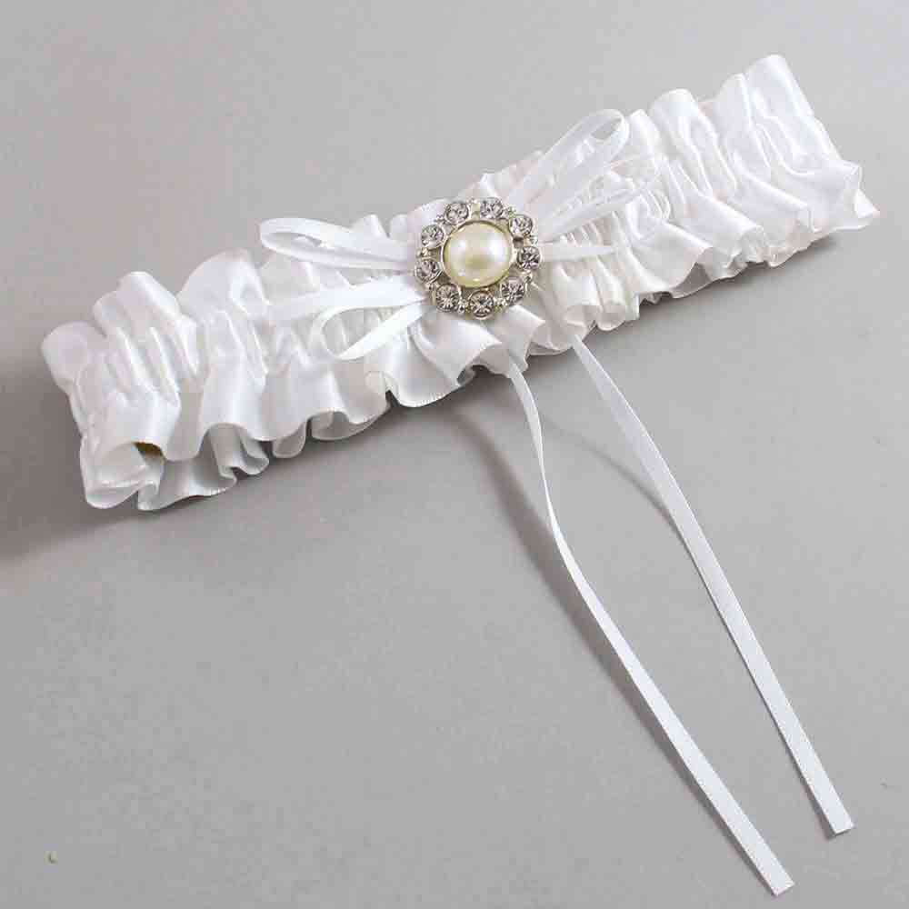 White Satin Wedding Garter / White Wedding Garters / Wedding Garter / Custom Wedding Garter / Bridal Garter / Prom Garter / Linda Joyce Couture / Personalized Garter / Personalized Wedding Garter / Personalized Prom Garter