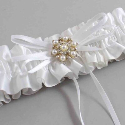 White Satin Wedding Garter / White Wedding Garters / Wedding Garter / Custom Wedding Garter / Bridal Garter / Prom Garter / Linda Joyce Couture / Personalized Garter / Personalized Wedding Garter / Personalized Prom Garter
