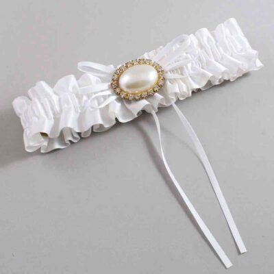 White Satin Wedding Garter / White Wedding Garters / Wedding Garter / Custom Wedding Garter / Bridal Garter / Prom Garter / Linda Joyce Couture / Personalized Garter / Personalized Wedding Garter / Personalized Prom Garter