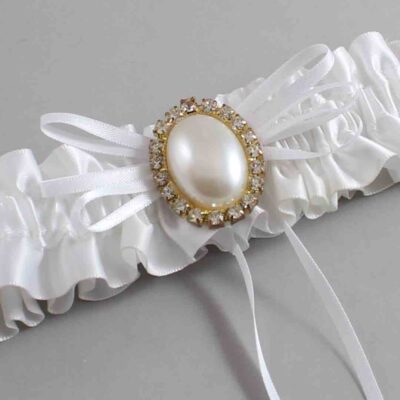 White Satin Wedding Garter / White Wedding Garters / Wedding Garter / Custom Wedding Garter / Bridal Garter / Prom Garter / Linda Joyce Couture / Personalized Garter / Personalized Wedding Garter / Personalized Prom Garter