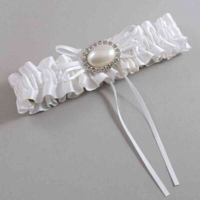 White Satin Wedding Garter / White Wedding Garters / Wedding Garter / Custom Wedding Garter / Bridal Garter / Prom Garter / Linda Joyce Couture / Personalized Garter / Personalized Wedding Garter / Personalized Prom Garter