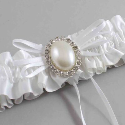 White Satin Wedding Garter / White Wedding Garters / Wedding Garter / Custom Wedding Garter / Bridal Garter / Prom Garter / Linda Joyce Couture / Personalized Garter / Personalized Wedding Garter / Personalized Prom Garter