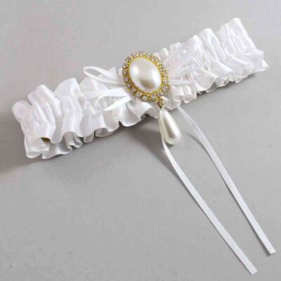 White Satin Wedding Garter / White Wedding Garters / Wedding Garter / Custom Wedding Garter / Bridal Garter / Prom Garter / Linda Joyce Couture / Personalized Garter / Personalized Wedding Garter / Personalized Prom Garter