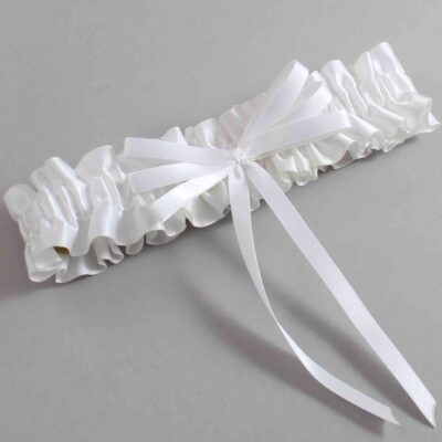 White Satin Wedding Garter / White Wedding Garters / Wedding Garter / Custom Wedding Garter / Bridal Garter / Prom Garter / Linda Joyce Couture / Personalized Garter / Personalized Wedding Garter / Personalized Prom Garter