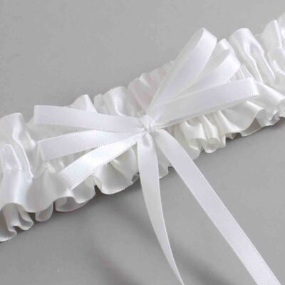 White Satin Wedding Garter / White Wedding Garters / Wedding Garter / Custom Wedding Garter / Bridal Garter / Prom Garter / Linda Joyce Couture / Personalized Garter / Personalized Wedding Garter / Personalized Prom Garter