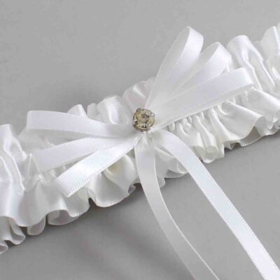 White Satin Wedding Garter / White Wedding Garters / Wedding Garter / Custom Wedding Garter / Bridal Garter / Prom Garter / Linda Joyce Couture / Personalized Garter / Personalized Wedding Garter / Personalized Prom Garter