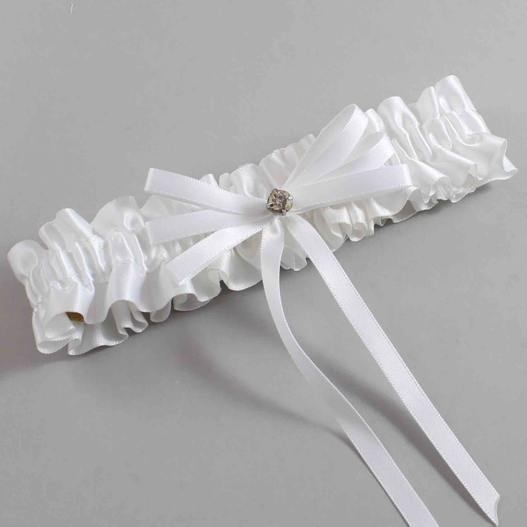 White Satin Wedding Garter / White Wedding Garters / Wedding Garter / Custom Wedding Garter / Bridal Garter / Prom Garter / Linda Joyce Couture / Personalized Garter / Personalized Wedding Garter / Personalized Prom Garter