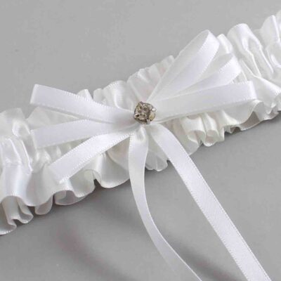 White Satin Wedding Garter / White Wedding Garters / Wedding Garter / Custom Wedding Garter / Bridal Garter / Prom Garter / Linda Joyce Couture / Personalized Garter / Personalized Wedding Garter / Personalized Prom Garter