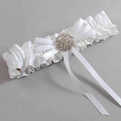 White Satin Wedding Garter / White Wedding Garters / Wedding Garter / Custom Wedding Garter / Bridal Garter / Prom Garter / Linda Joyce Couture / Personalized Garter / Personalized Wedding Garter / Personalized Prom Garter