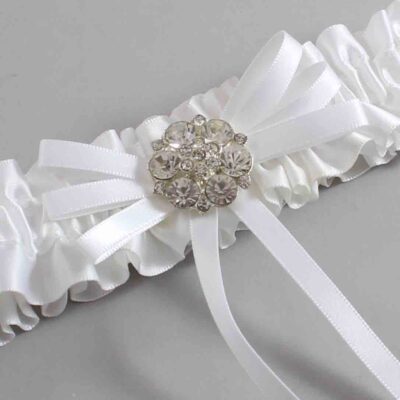 White Satin Wedding Garter / White Wedding Garters / Wedding Garter / Custom Wedding Garter / Bridal Garter / Prom Garter / Linda Joyce Couture / Personalized Garter / Personalized Wedding Garter / Personalized Prom Garter