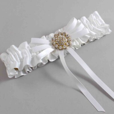 White Satin Wedding Garter / White Wedding Garters / Wedding Garter / Custom Wedding Garter / Bridal Garter / Prom Garter / Linda Joyce Couture / Personalized Garter / Personalized Wedding Garter / Personalized Prom Garter