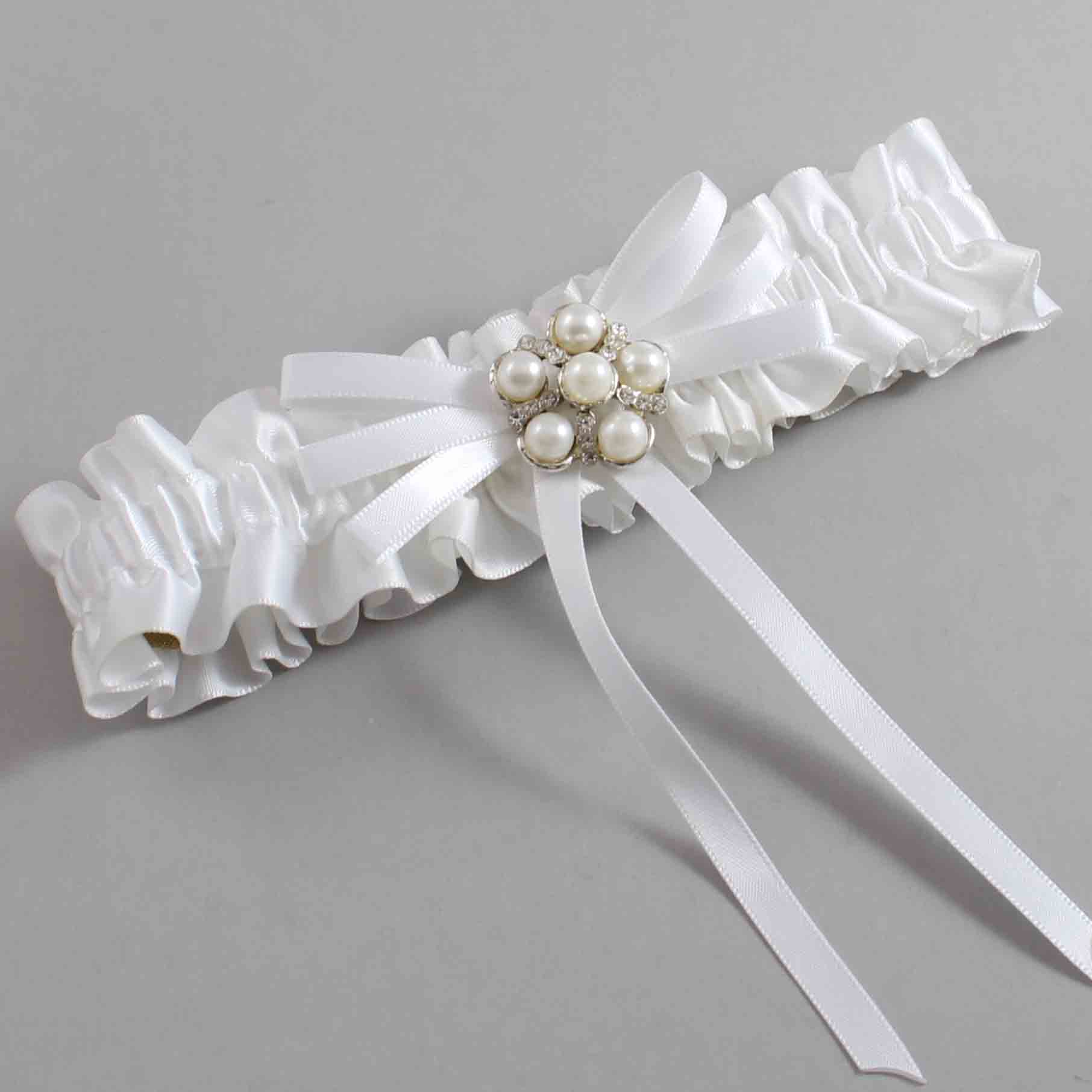 White Satin Wedding Garter / White Wedding Garters / Wedding Garter / Custom Wedding Garter / Bridal Garter / Prom Garter / Linda Joyce Couture / Personalized Garter / Personalized Wedding Garter / Personalized Prom Garter