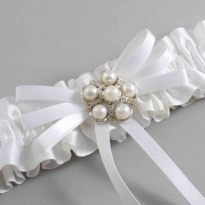 White Satin Wedding Garter / White Wedding Garters / Wedding Garter / Custom Wedding Garter / Bridal Garter / Prom Garter / Linda Joyce Couture / Personalized Garter / Personalized Wedding Garter / Personalized Prom Garter