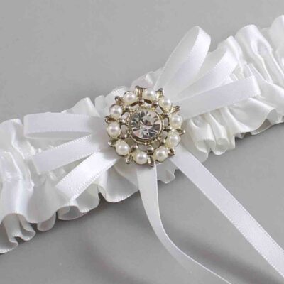 White Satin Wedding Garter / White Wedding Garters / Wedding Garter / Custom Wedding Garter / Bridal Garter / Prom Garter / Linda Joyce Couture / Personalized Garter / Personalized Wedding Garter / Personalized Prom Garter