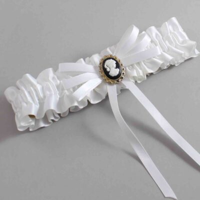 White Satin Wedding Garter / White Wedding Garters / Wedding Garter / Custom Wedding Garter / Bridal Garter / Prom Garter / Linda Joyce Couture / Personalized Garter / Personalized Wedding Garter / Personalized Prom Garter