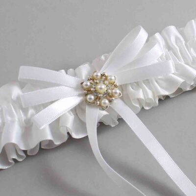 White Satin Wedding Garter / White Wedding Garters / Wedding Garter / Custom Wedding Garter / Bridal Garter / Prom Garter / Linda Joyce Couture / Personalized Garter / Personalized Wedding Garter / Personalized Prom Garter