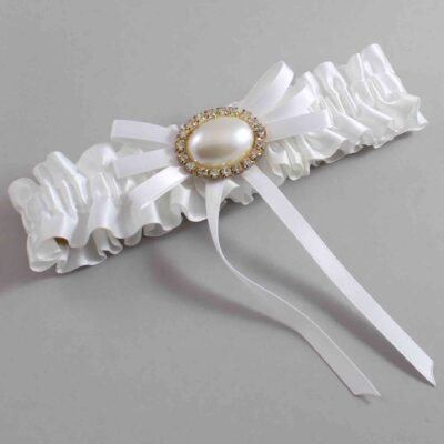 White Satin Wedding Garter / White Wedding Garters / Wedding Garter / Custom Wedding Garter / Bridal Garter / Prom Garter / Linda Joyce Couture / Personalized Garter / Personalized Wedding Garter / Personalized Prom Garter